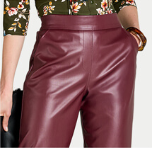 Faux Leather Pull On Trouser - LT325